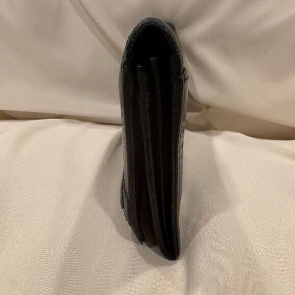 Vintage Gucci Guccissima GG Logo Plate Leather Long Wallet Made Italy Zip Issue - Picture 8 of 13